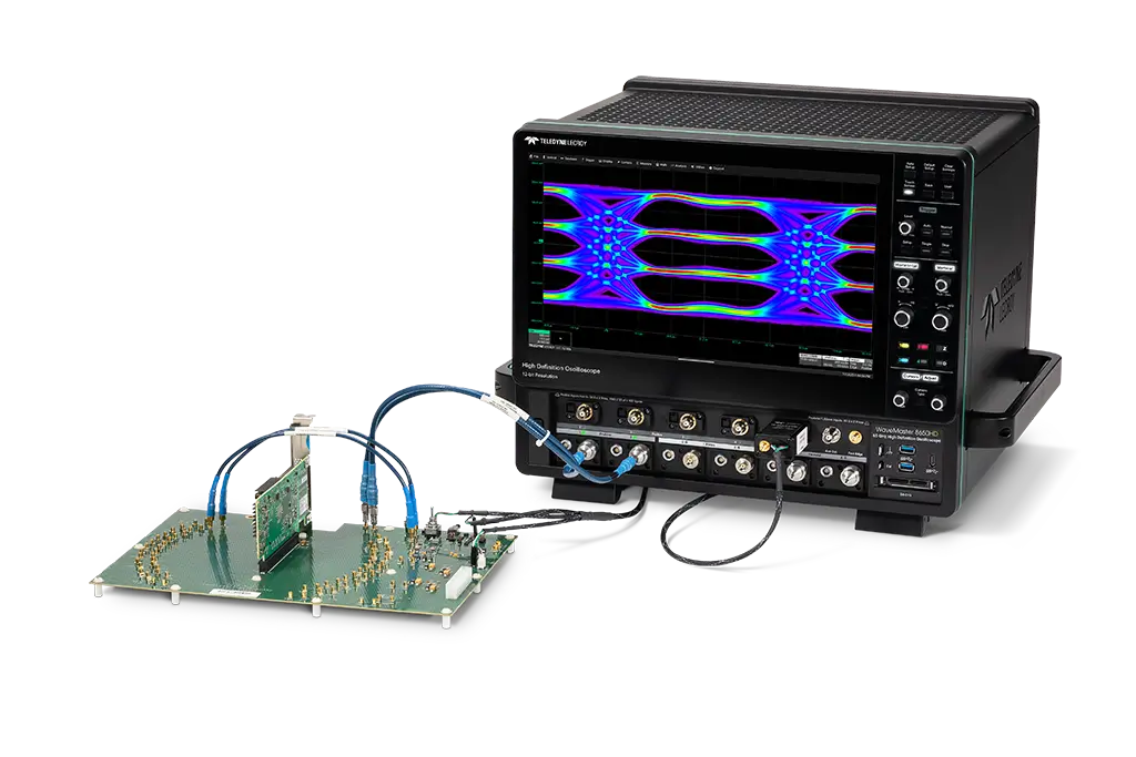 Oscilloscope testing application for pcie automotive test, such as might be used in next-generation vehicle network architecture