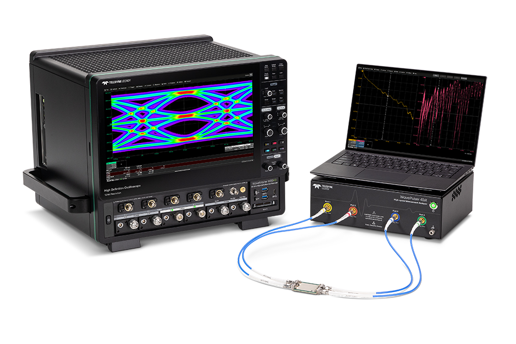 Block diagram showing CrossSync PHY cross-layer analysis signal flow between fast oscilloscope and protocol analyzer USB and PCIe debugging.